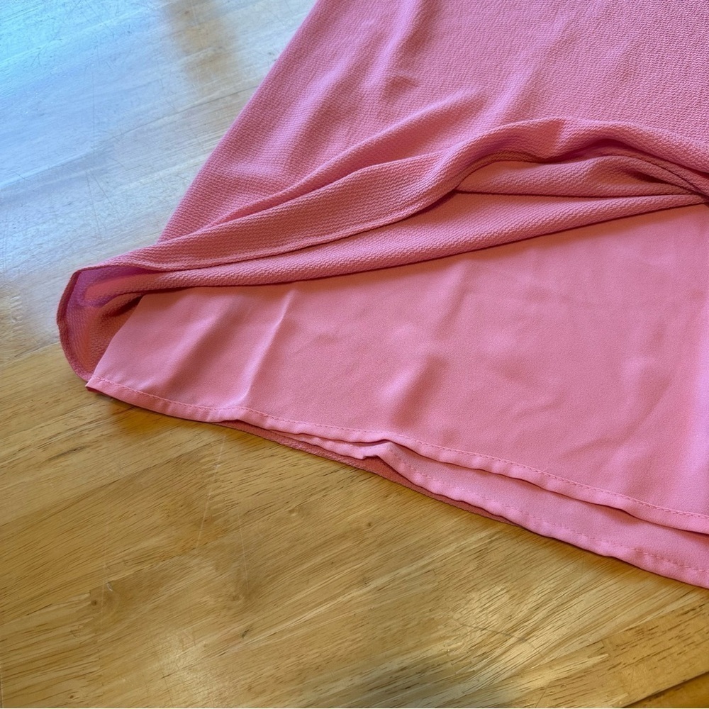 Cece NWT Sz M Medium Cupid Pink Sheer Sleeve Dress - Picture 10 of 11